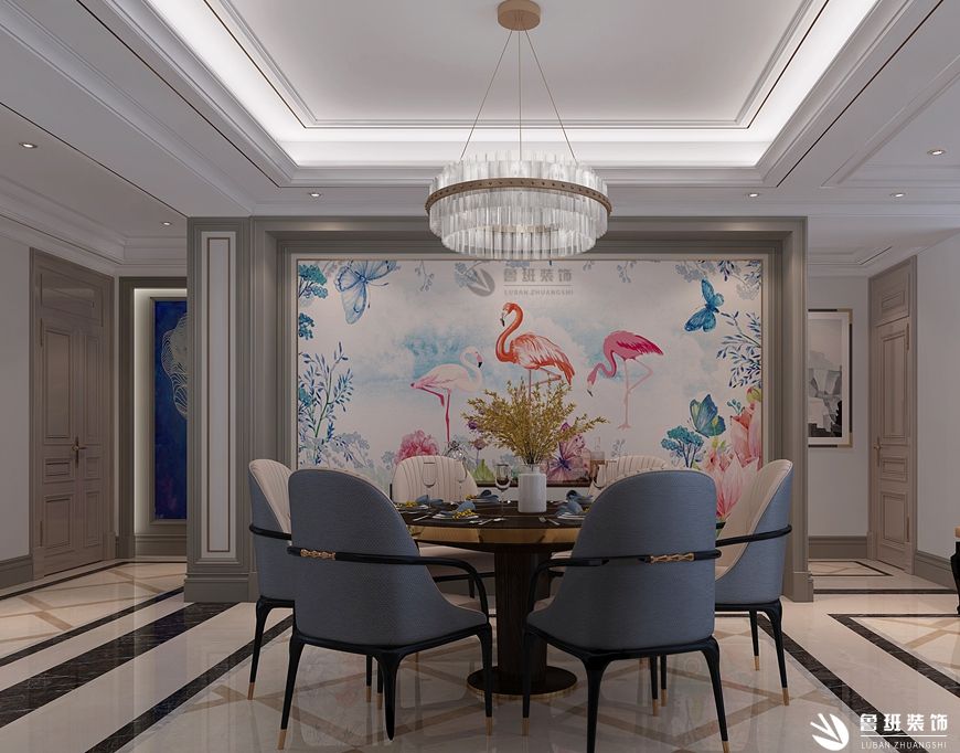 國金華府,現代輕奢風格效果圖,餐廳設計